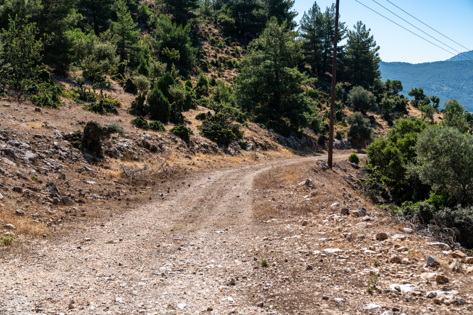 Am höchsten Punkt der Radtour, Blick über Thassos