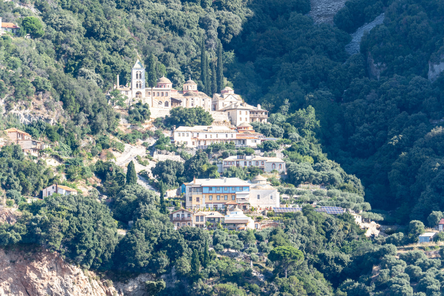 Die Nea Skiti, eine Mönchssiedlung an der Südwestflanke des Berges Athos